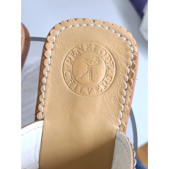 Penelope Chilvers White Leather Sandals EU 38 US 7 Boho Bohemian Coastal Resort - Picture 5 of 6